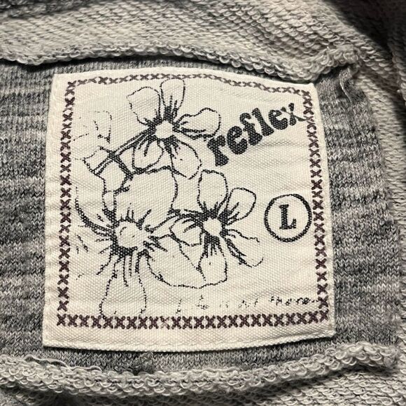 Heathered Grey‎ Reflex White Star Hoodie Size Large - Picture 2 of 6